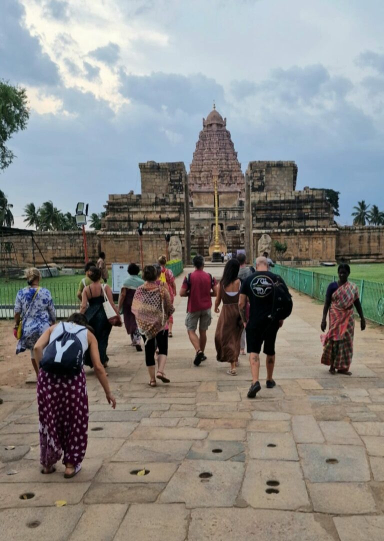 Viaggiare in India del Sud, soprattutto nel Tamil Nadu dove adesso ci troviamo, non è così semplice. In particolare, lungo il percorso dei grandi templi, non si trovano strutture vere e proprie per ricevere l'occidentale, ovvero non si trovano ristoranti che strizzano l'occhio alla nostra cucina e anche gli alloggiamenti non corrispondono ai nostri parametri di medio e alto livello. L'accoglienza qui è concepita per dare ristoro al pellegrino non al turista, per cui bisogna un attimo mettersi in sintonia col nostro spirito di adattamento. Questo è un bellissimo gruppo, e le difficoltà che incontriamo vengono superate con intelligenza. Poi davanti a tanta bellezza tutto viene oltrepassato con grande facilità.